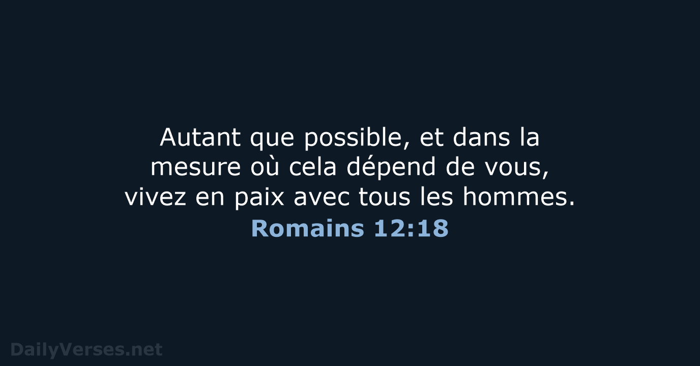 Romains 12:18 - BDS