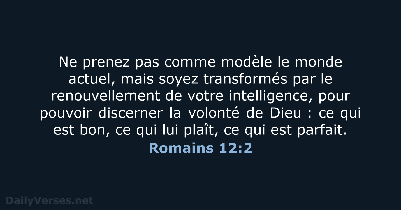 Romains 12:2 - BDS