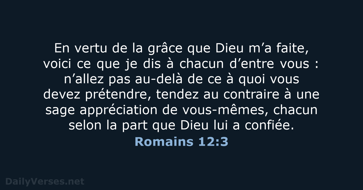 Romains 12:3 - BDS