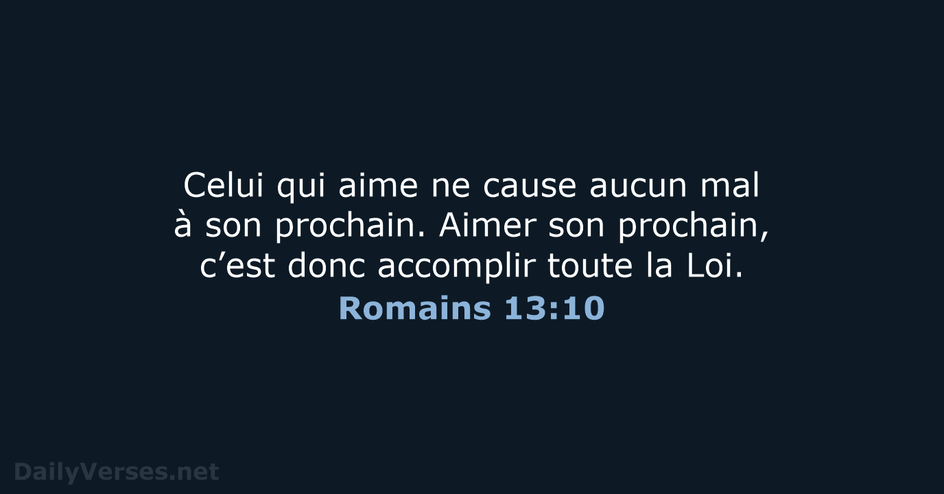 Romains 13:10 - BDS