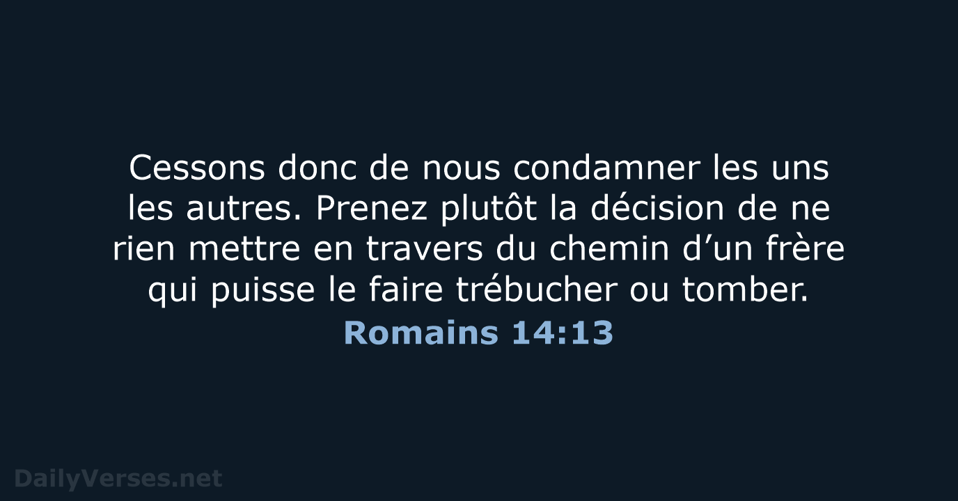 Romains 14:13 - BDS