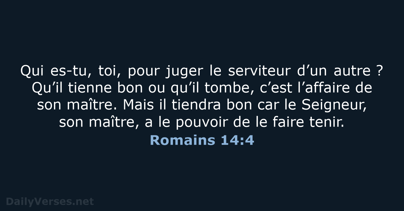 Romains 14:4 - BDS