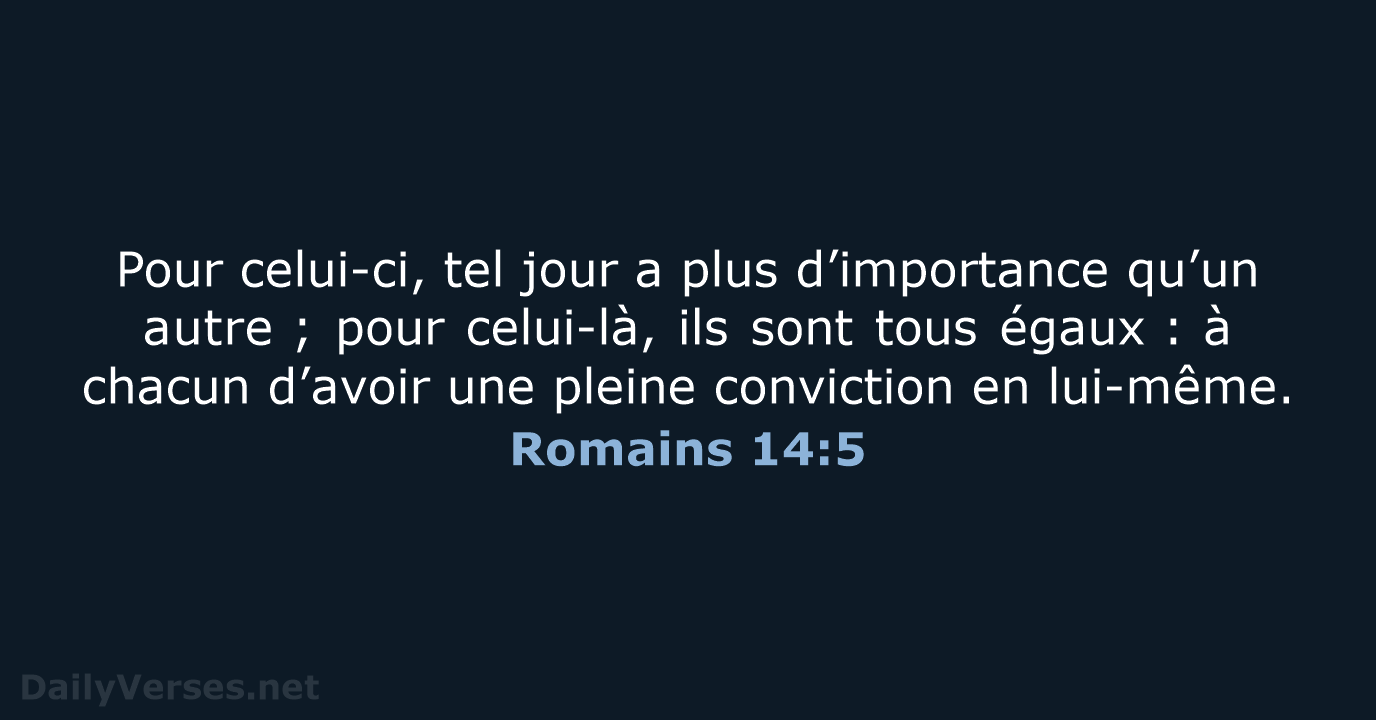 Romains 14:5 - BDS