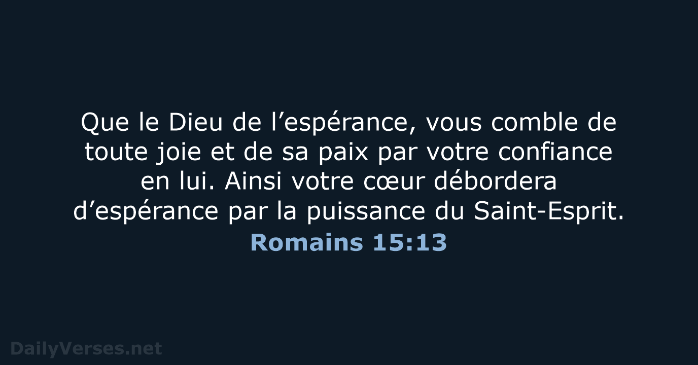 Romains 15:13 - BDS