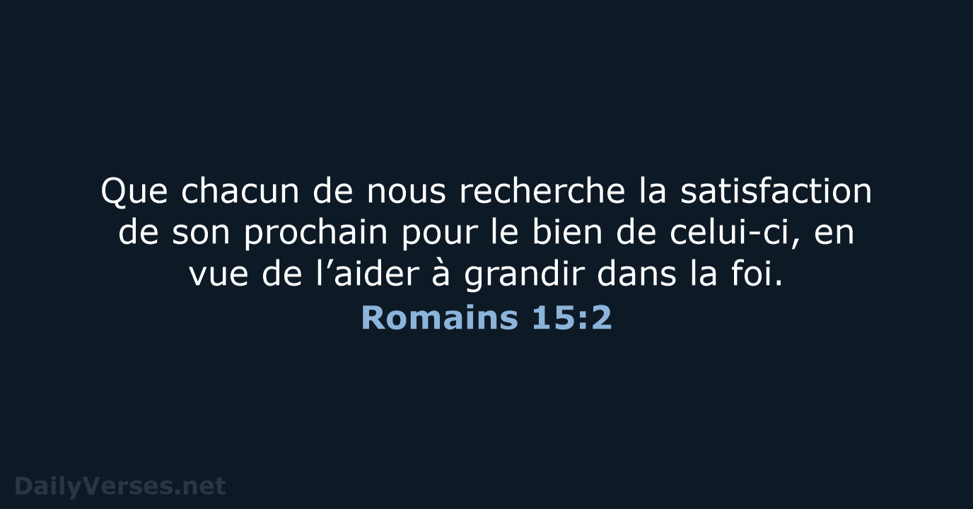 Romains 15:2 - BDS