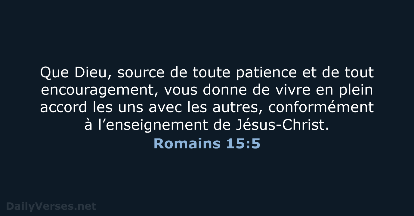 Romains 15:5 - BDS
