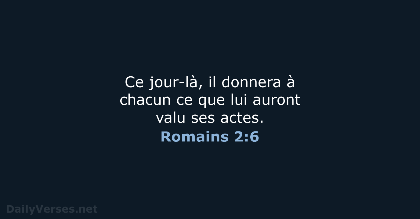 Romains 2:6 - BDS