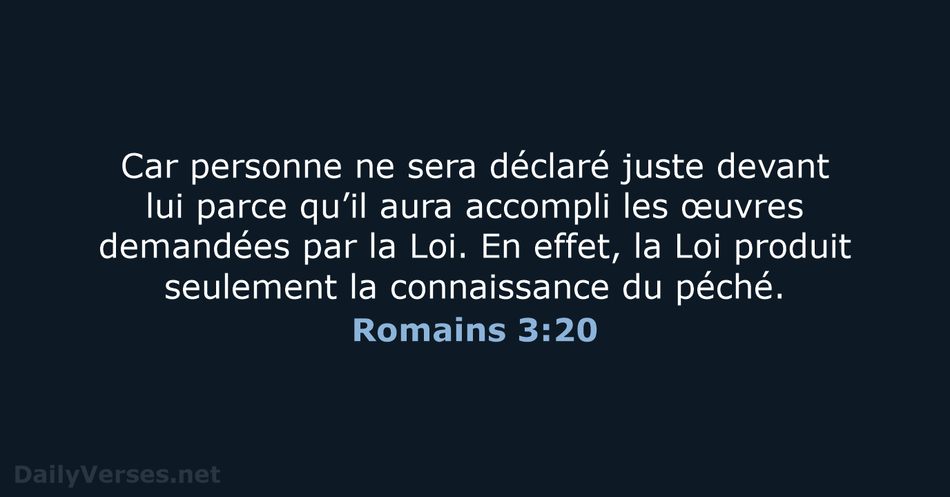 Romains 3:20 - BDS