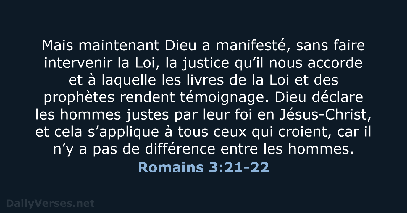 Romains 3:21-22 - BDS