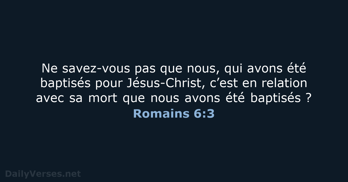 Romains 6:3 - BDS
