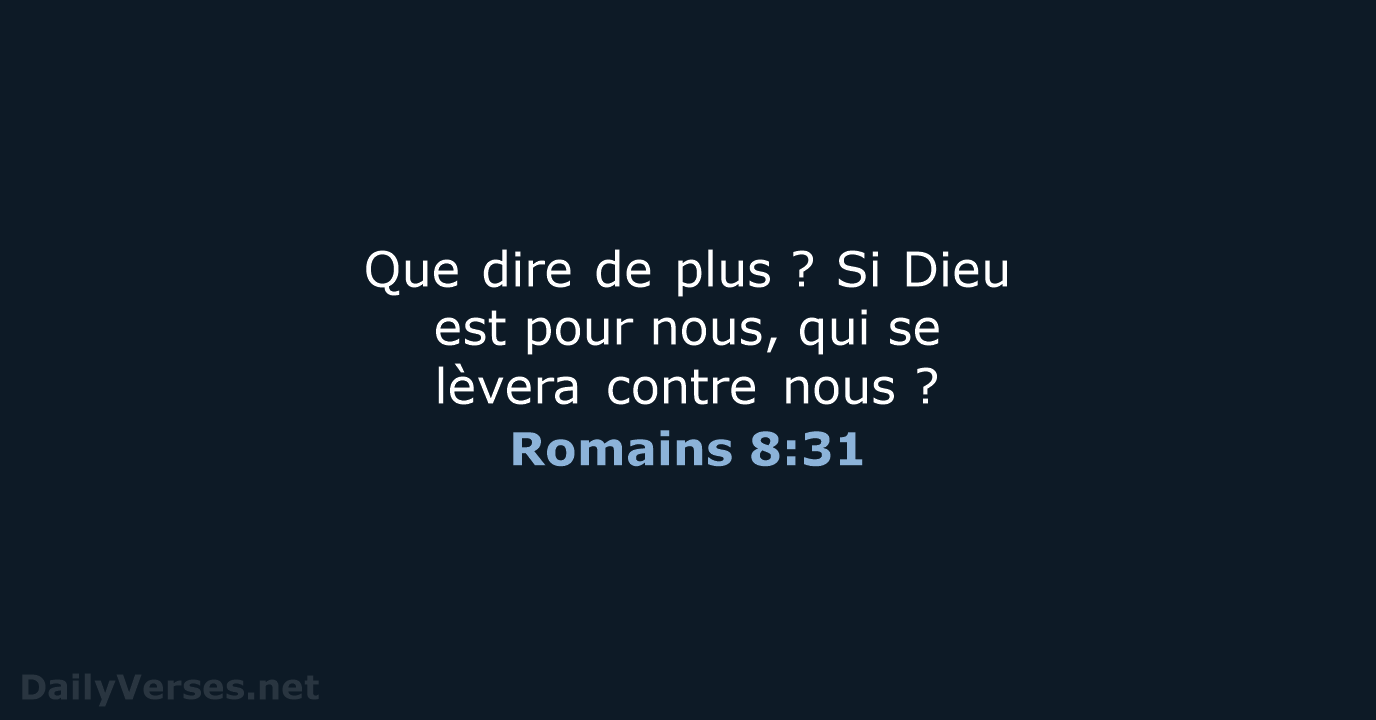 Romains 8:31 - BDS