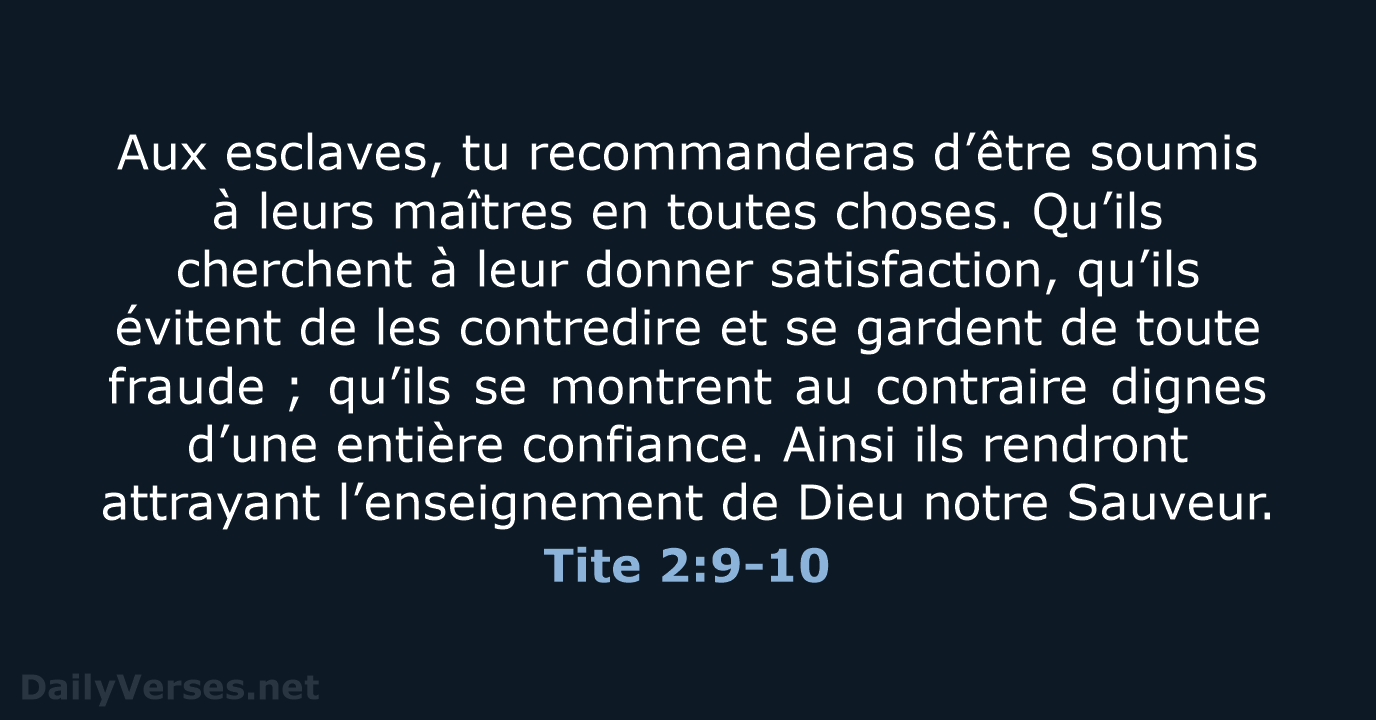 Tite 2:9-10 - BDS