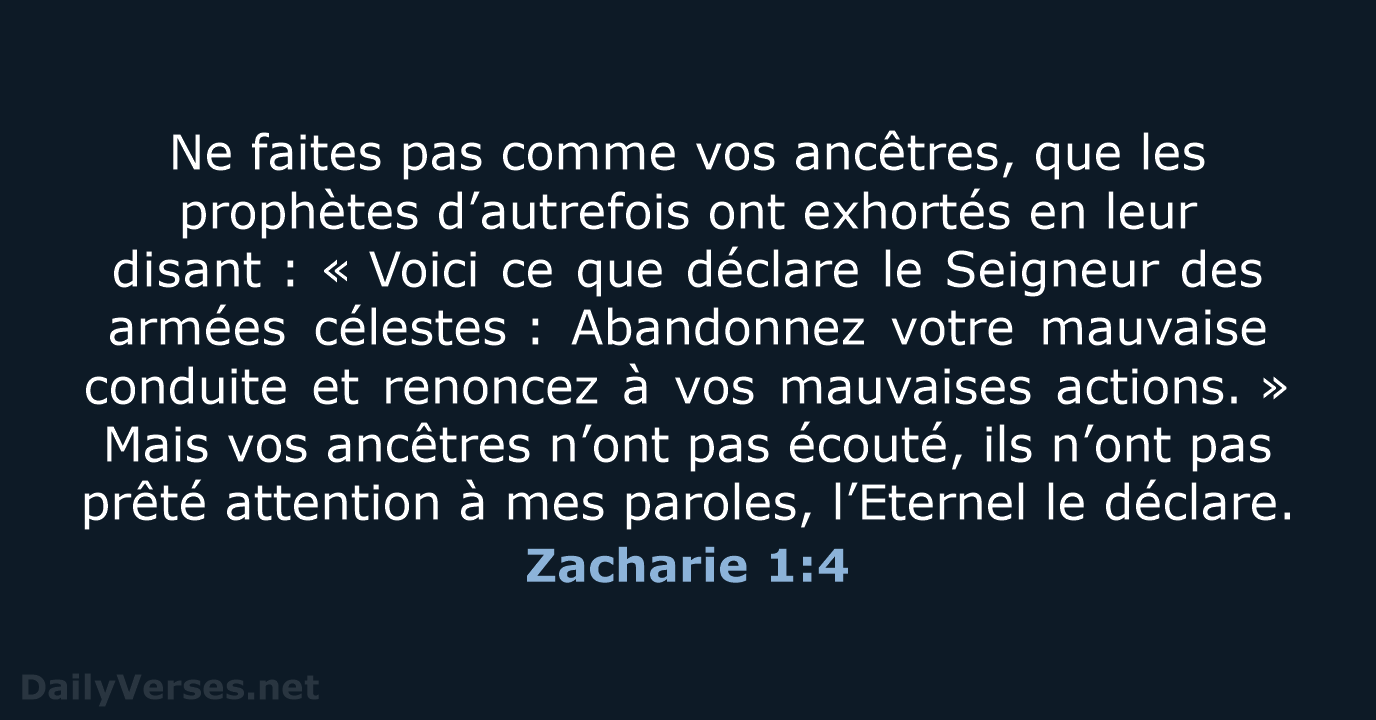 Zacharie 1:4 - BDS