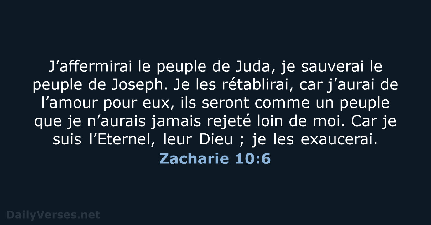 Zacharie 10:6 - BDS
