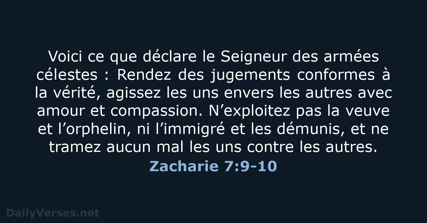 Zacharie 7:9-10 - BDS