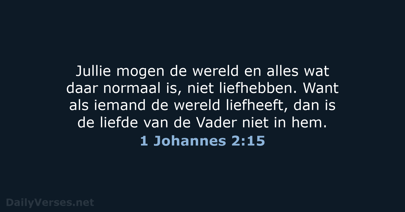 1 Johannes 2:15 - BGT