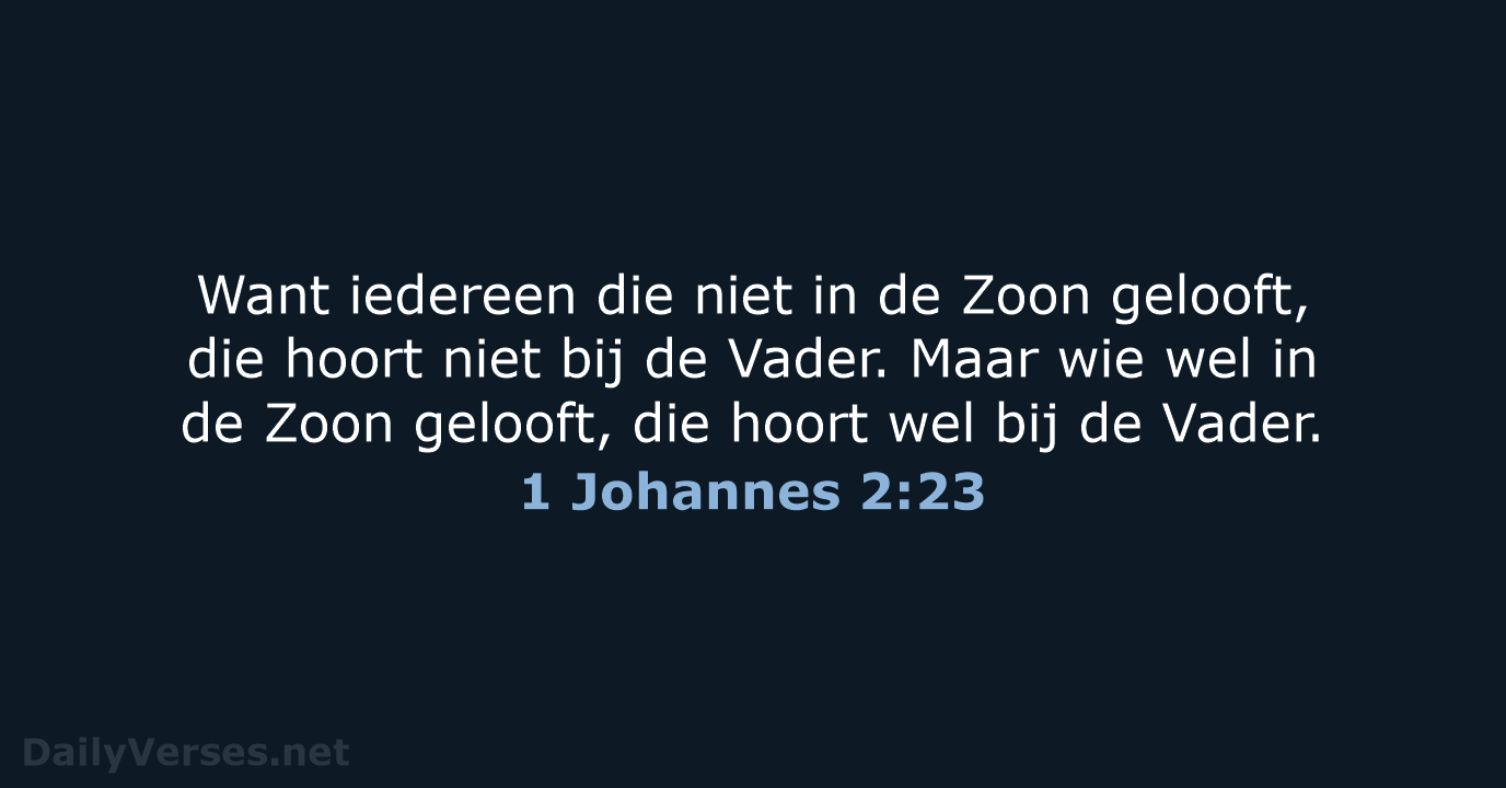 1 Johannes 2:23 - BGT
