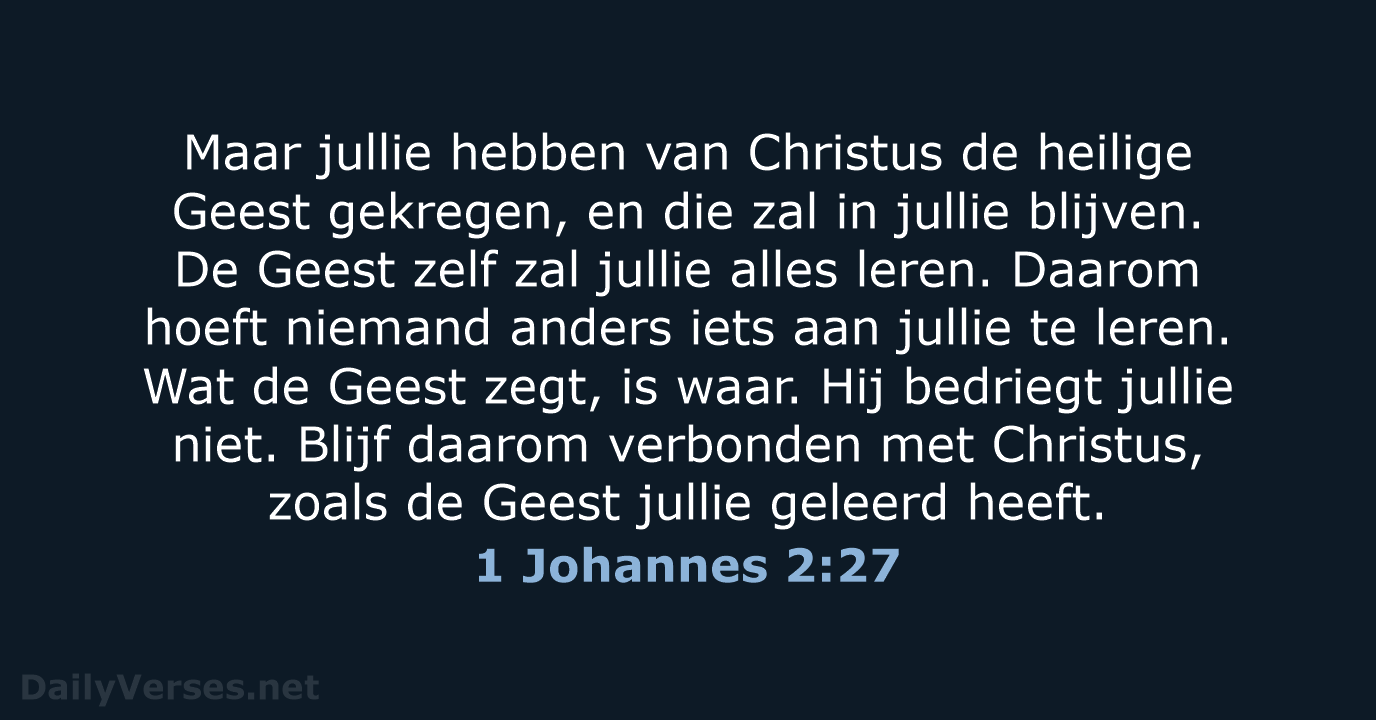 1 Johannes 2:27 - BGT