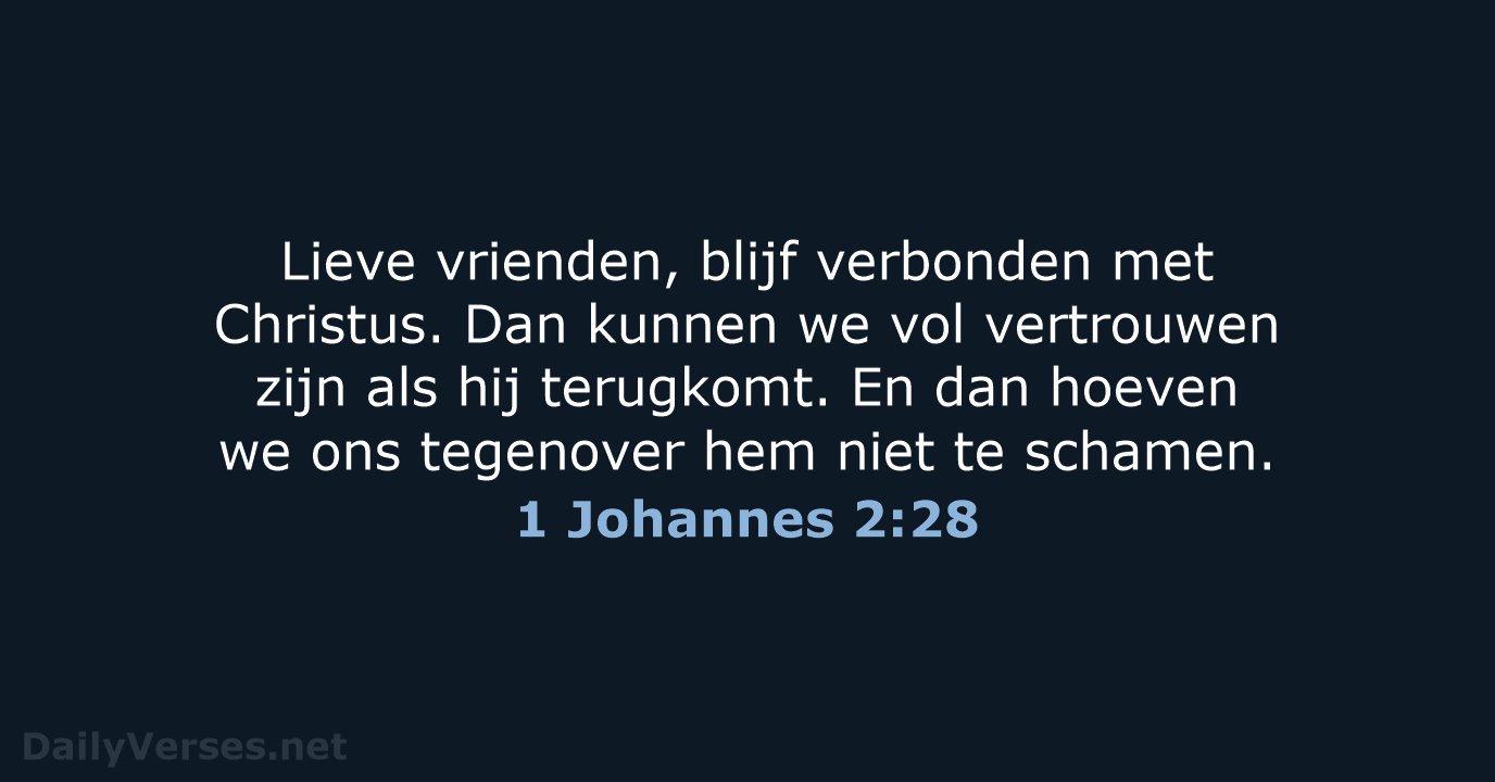 1 Johannes 2:28 - BGT