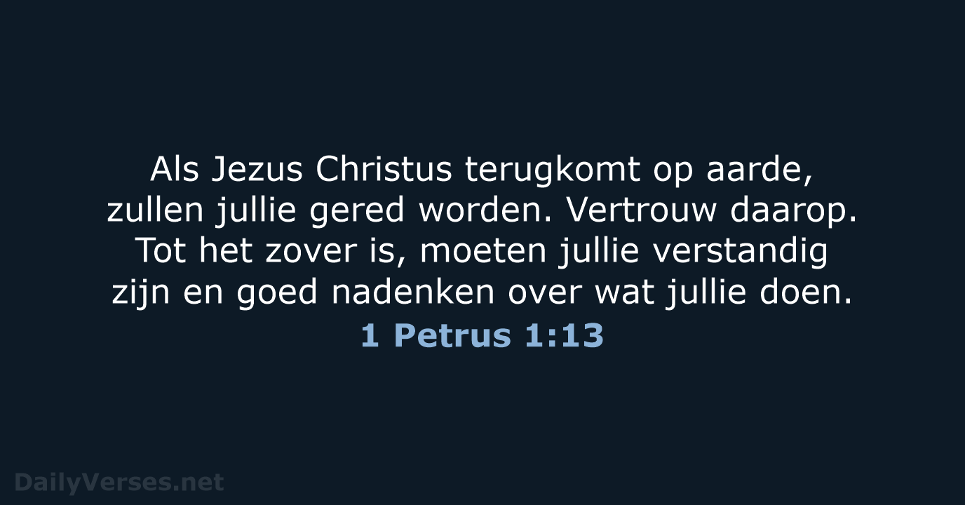 1 Petrus 1:13 - BGT