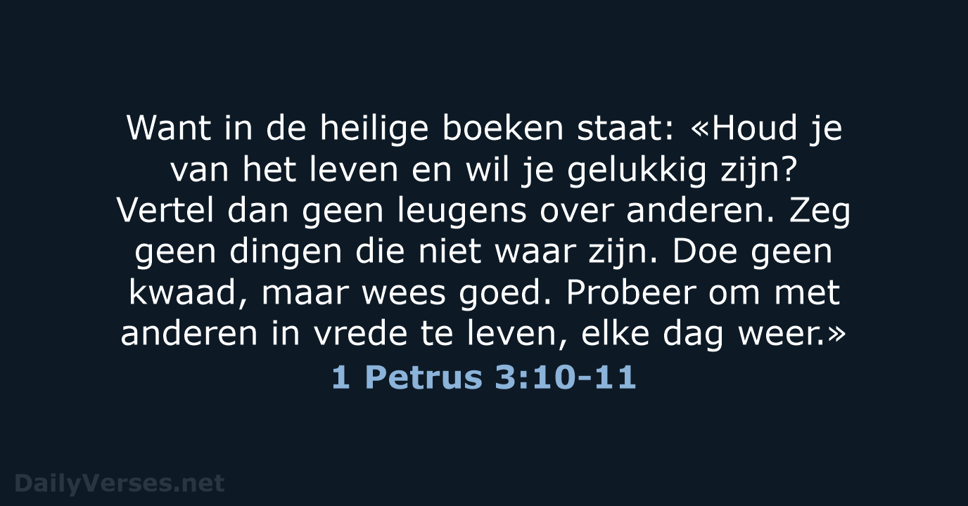 1 Petrus 3:10-11 - BGT