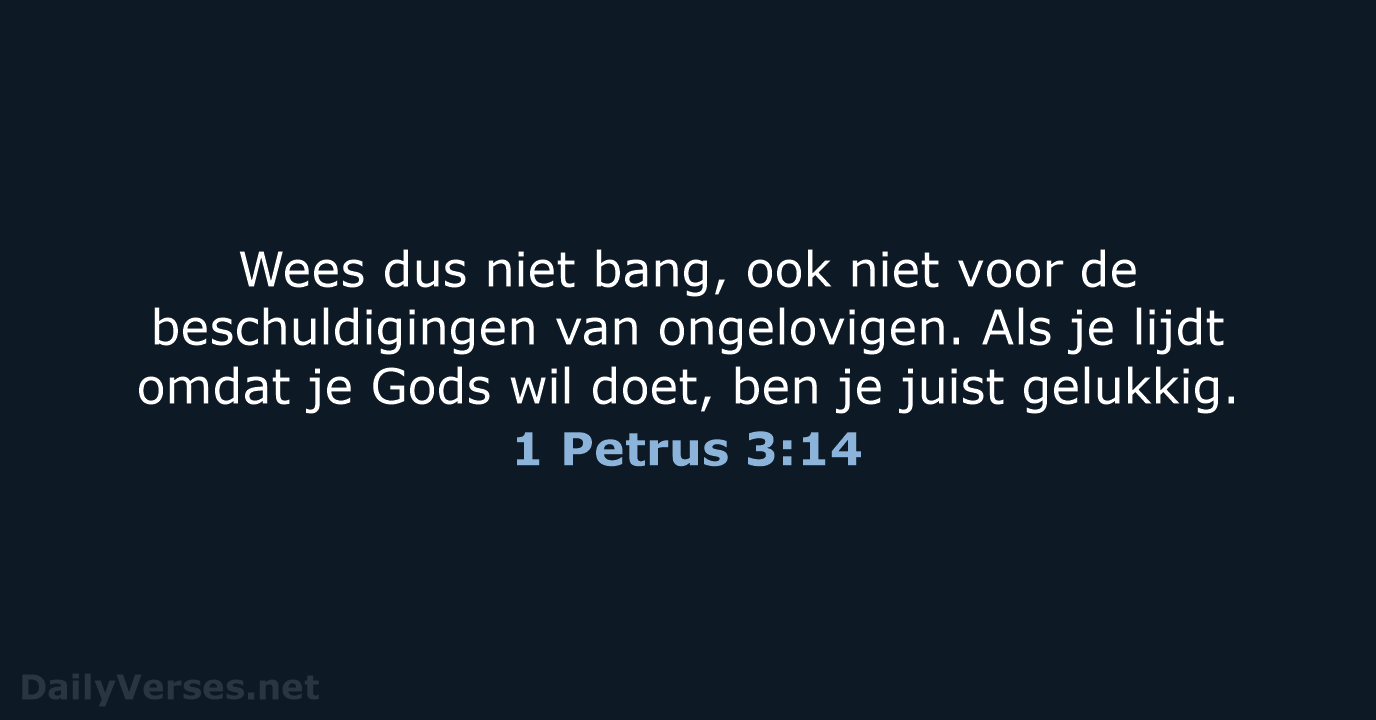 1 Petrus 3:14 - BGT