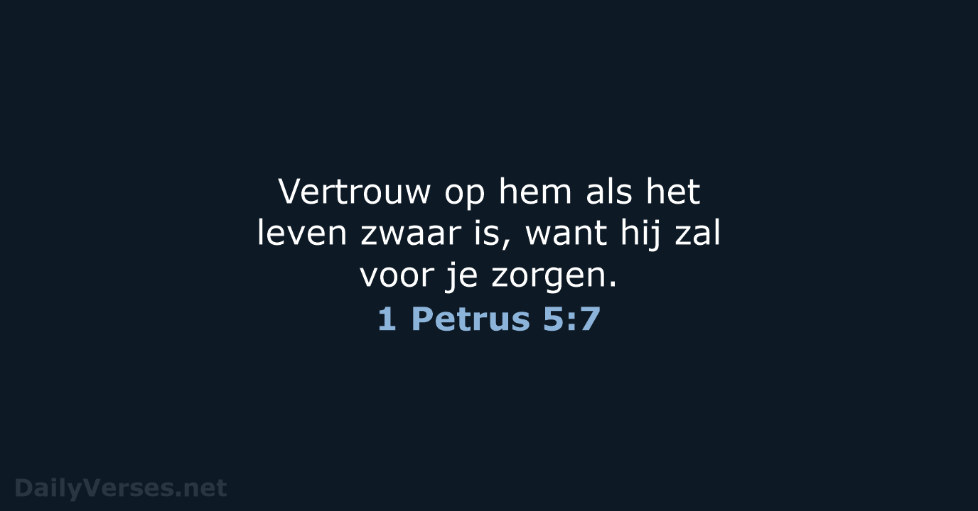 1 Petrus 5:7 - BGT