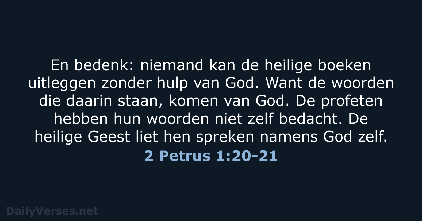 2 Petrus 1:20-21 - BGT