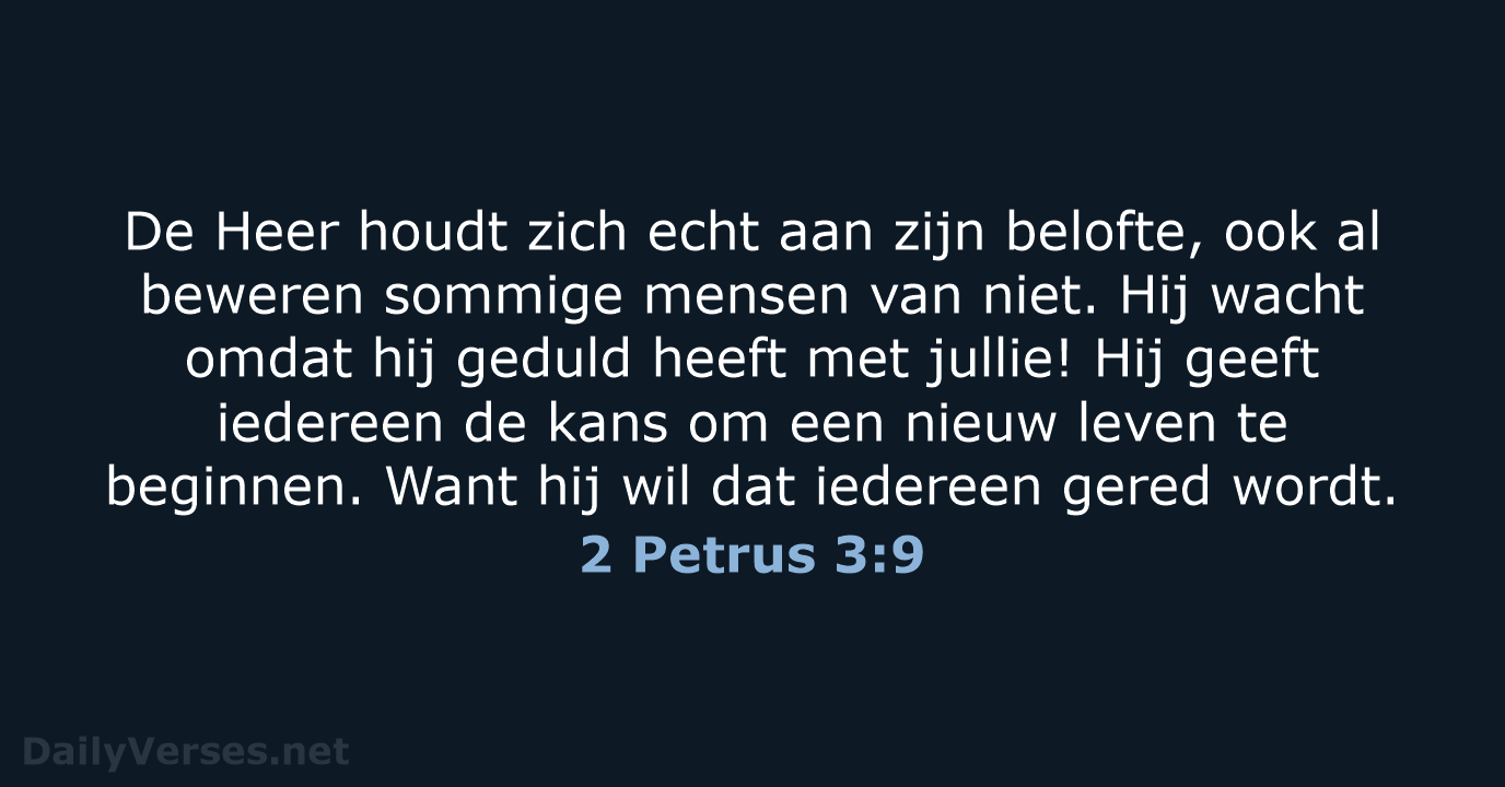 2 Petrus 3:9 - BGT