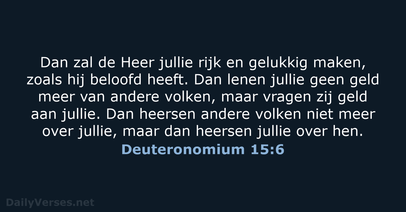 Deuteronomium 15:6 - BGT