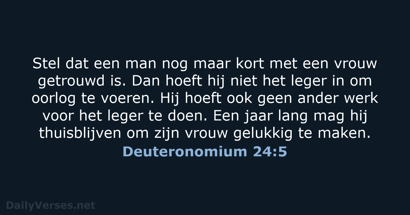 Deuteronomium 24:5 - BGT