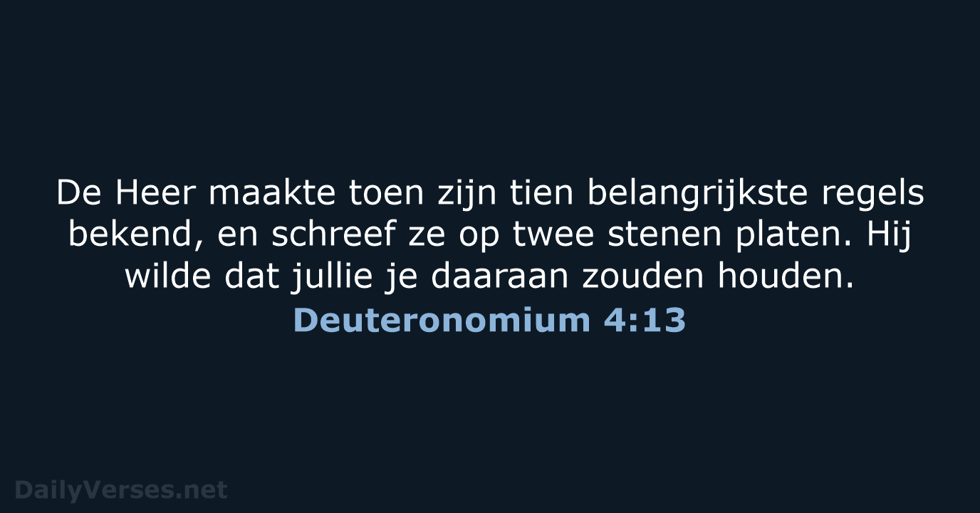 Deuteronomium 4:13 - BGT