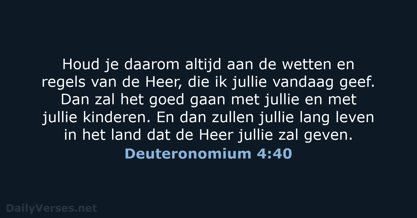 Deuteronomium 4:40 - BGT