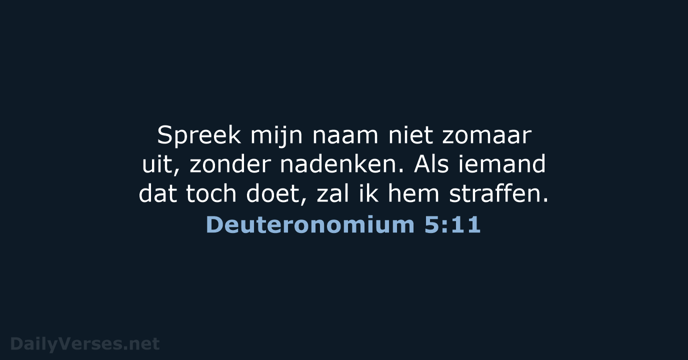 Deuteronomium 5:11 - BGT