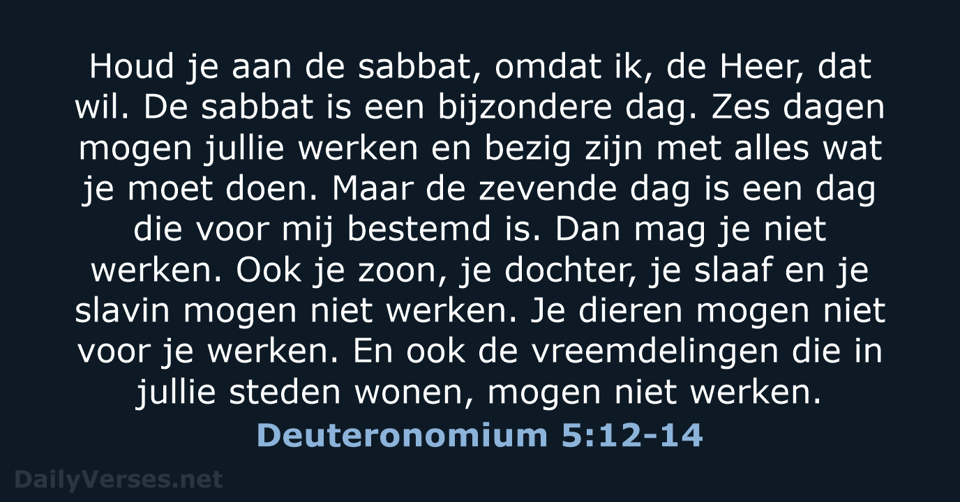 Deuteronomium 5:12-14 - BGT