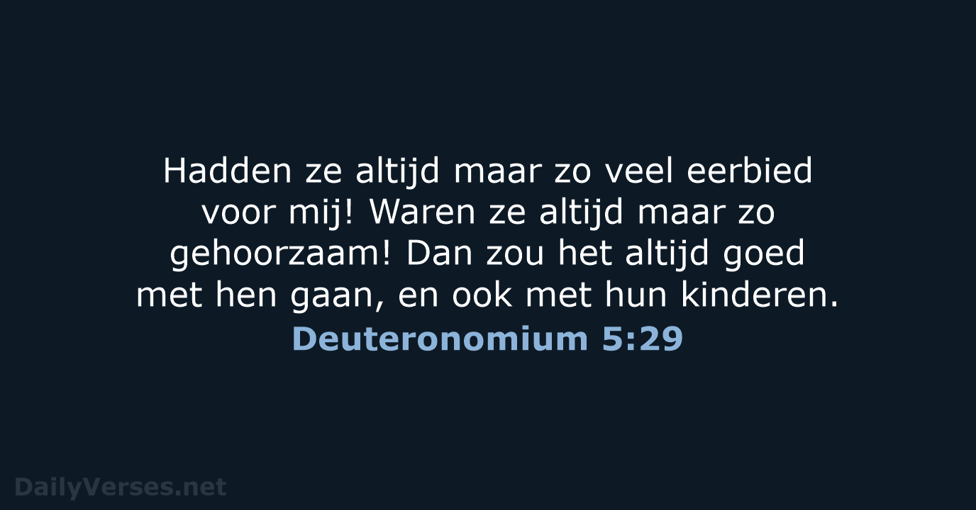 Deuteronomium 5:29 - BGT