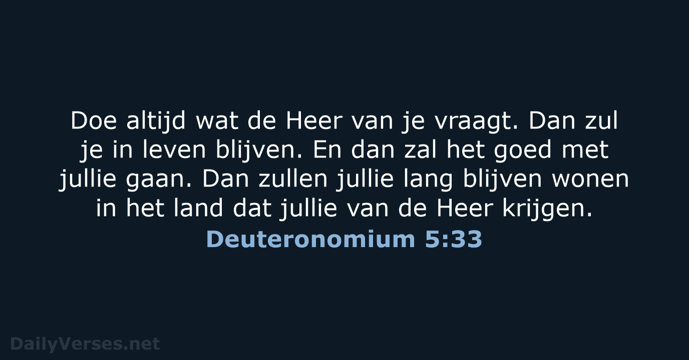 Deuteronomium 5:33 - BGT