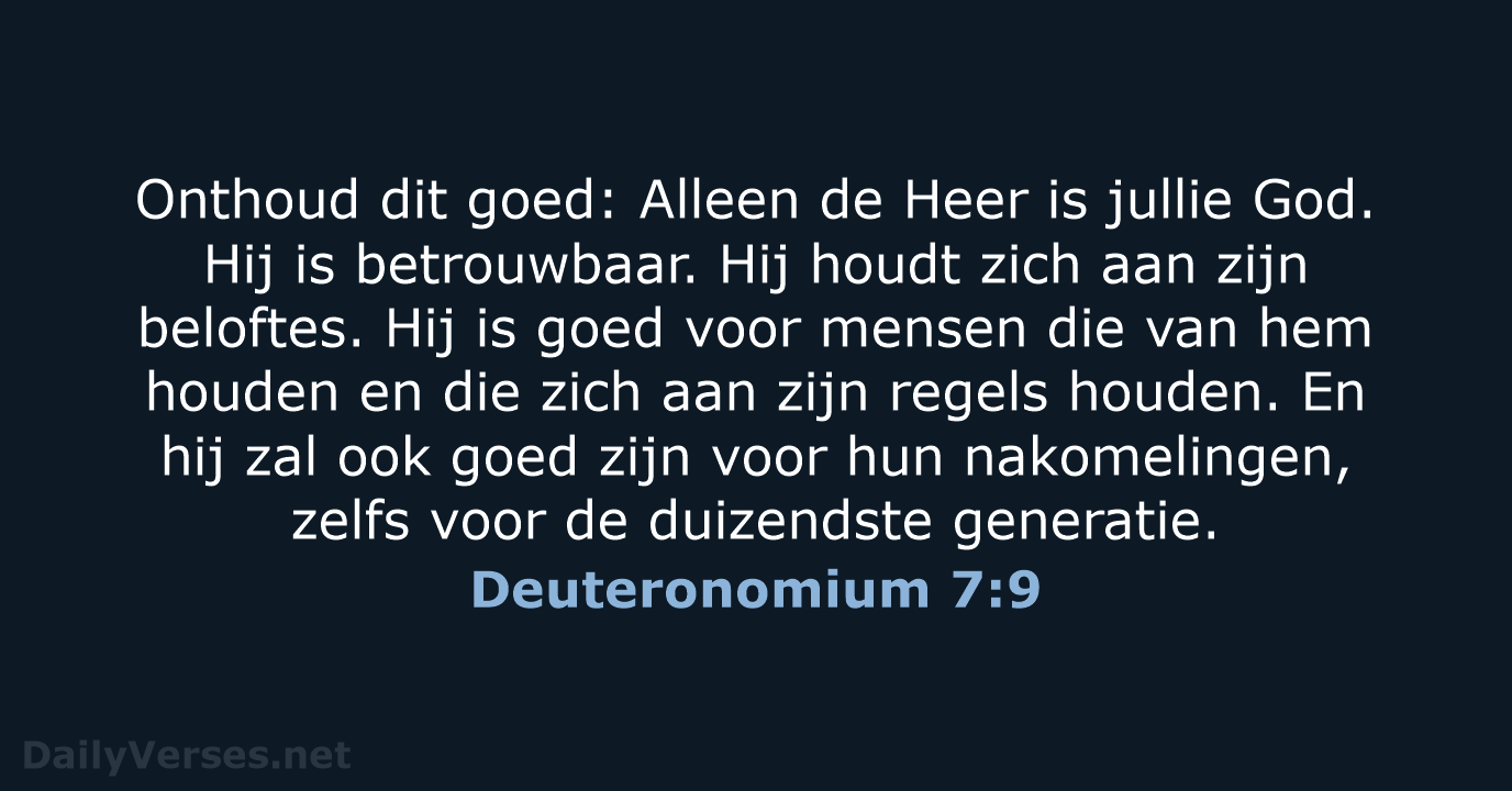 Deuteronomium 7:9 - BGT