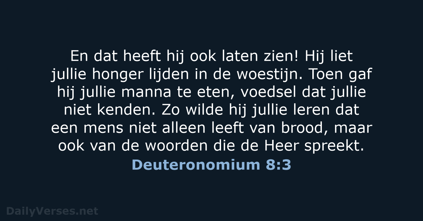Deuteronomium 8:3 - BGT