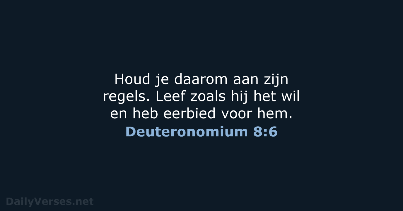 Deuteronomium 8:6 - BGT