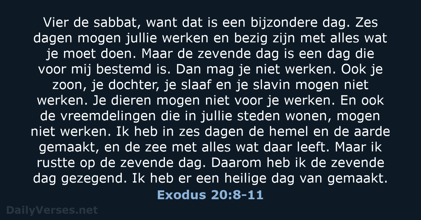 Exodus 20:8-11 - BGT