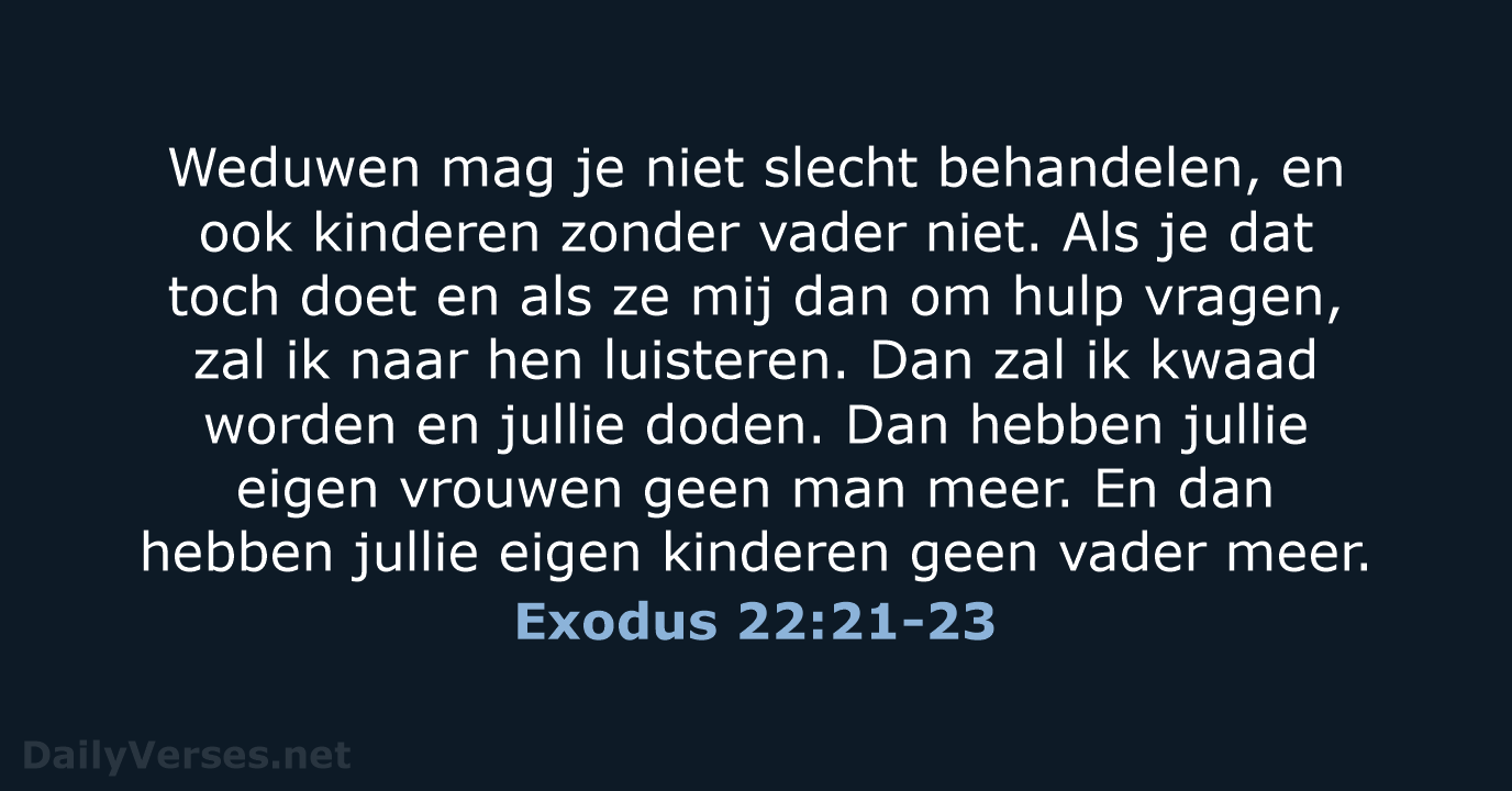 Exodus 22:21-23 - BGT