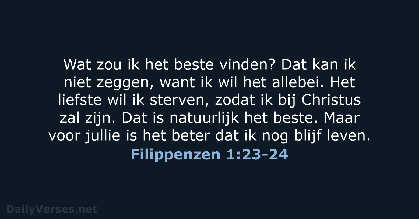 Filippenzen 1:23-24 - BGT