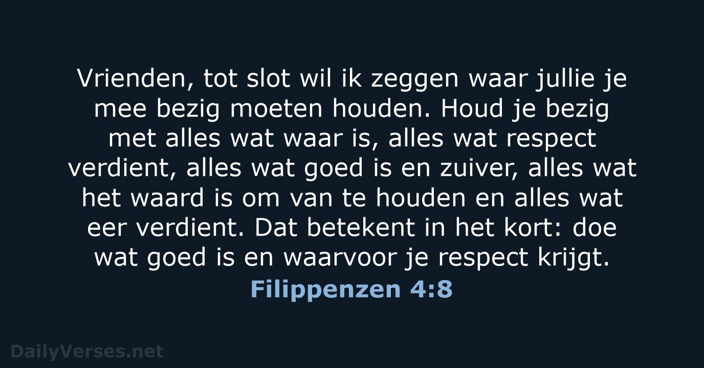 Filippenzen 4:8 - BGT