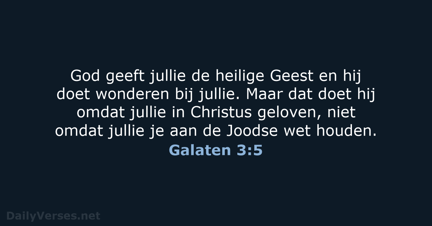 Galaten 3:5 - BGT