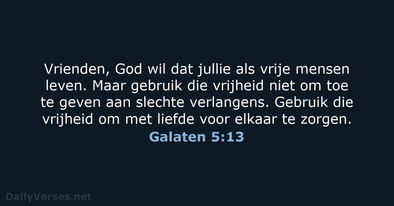 Galaten 5:13 - BGT
