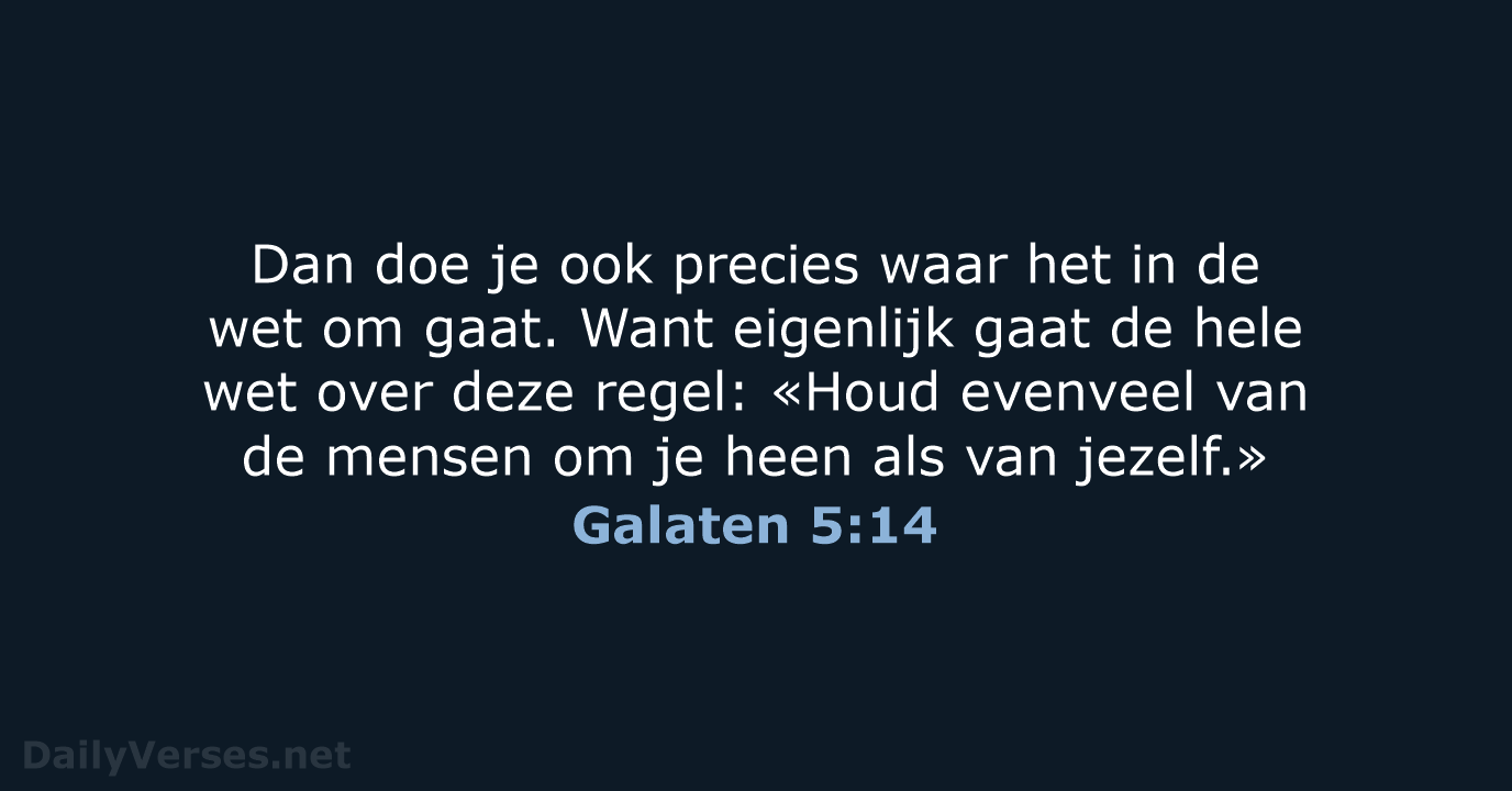 Galaten 5:14 - BGT