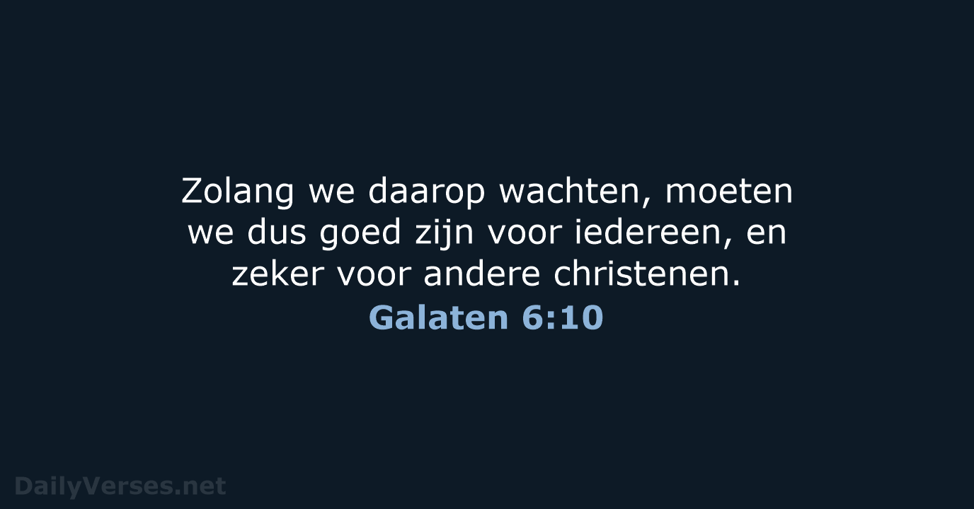 Galaten 6:10 - BGT