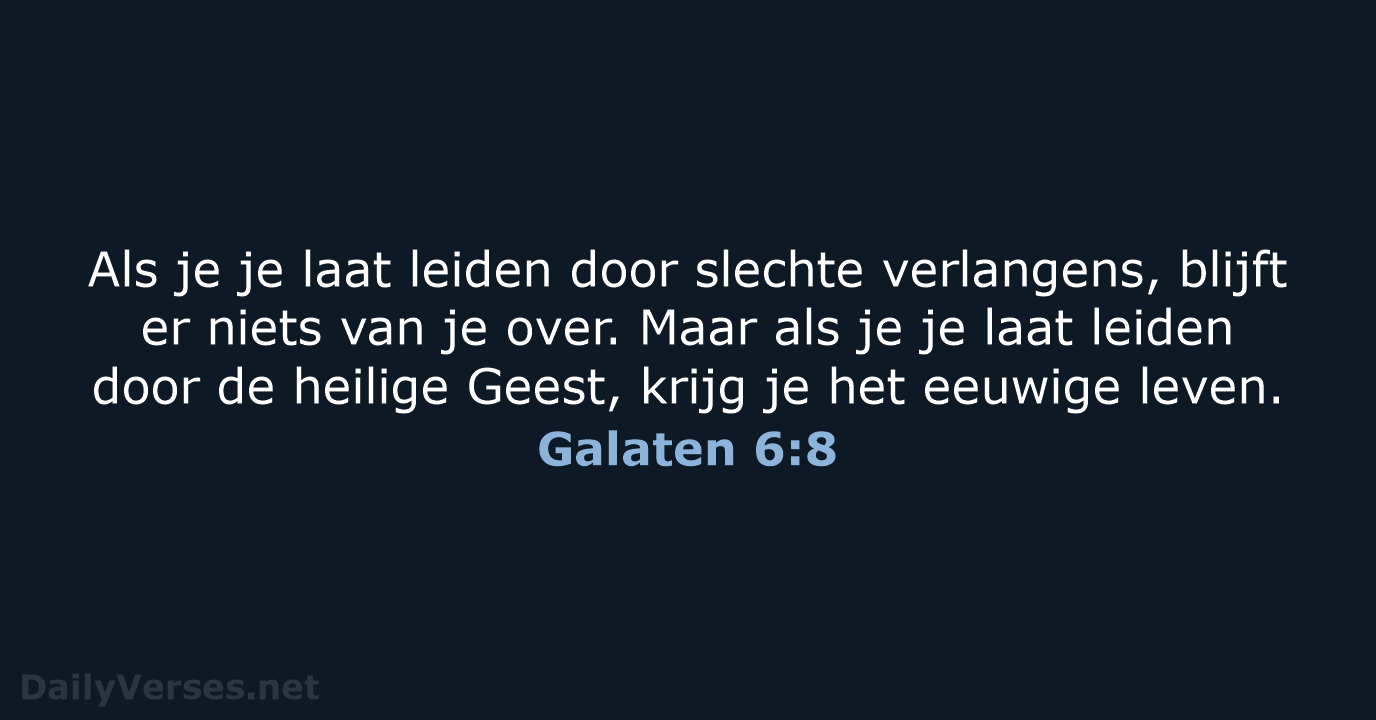 Galaten 6:8 - BGT