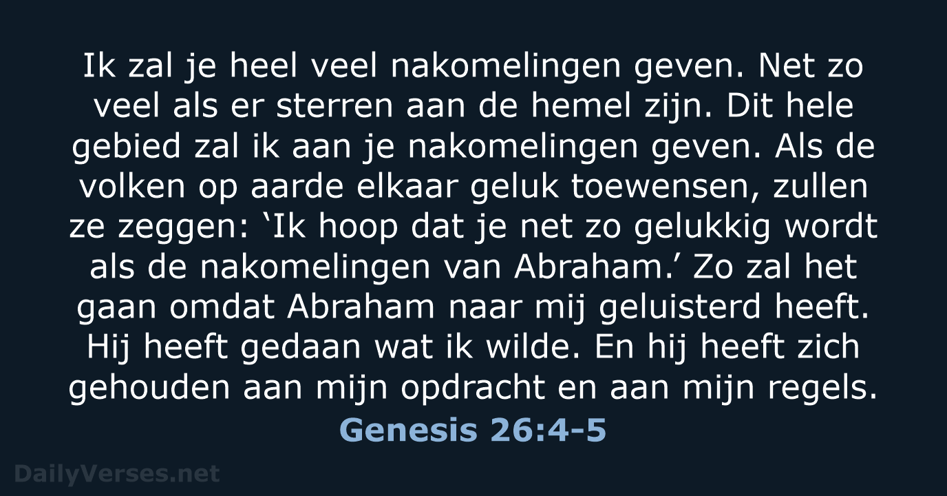 Genesis 26:4-5 - BGT